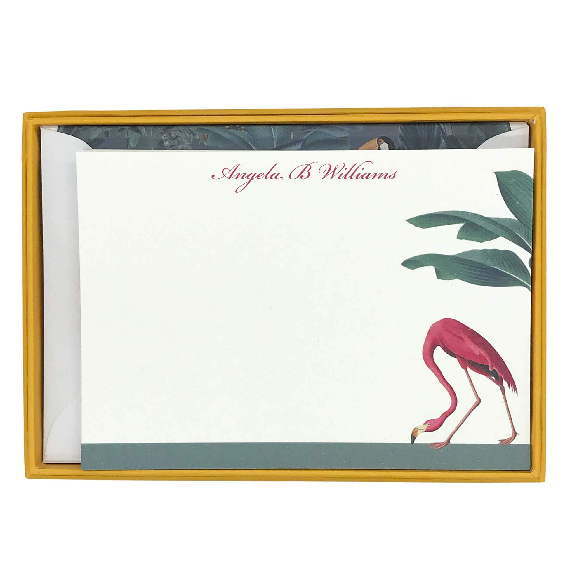 Foraging Flamingo Personalised Notecards