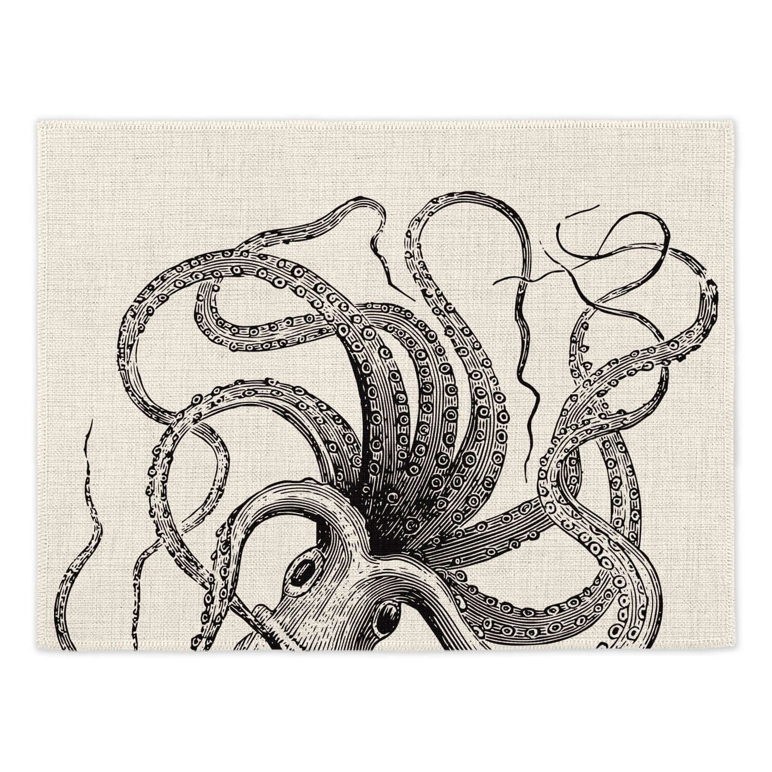 Kraken Can Can Placemats (Set of Four) Placemats Mustard and Gray Ltd Shropshire UK