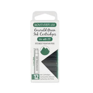Monteverde Ink Cartridges - 12 Emerald Green Ink Mustard and Gray Ltd Shropshire UK