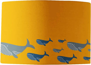 Whale Family Mustard Yellow Lamp Shade lampshade Mustard and Gray Ltd Shropshire UK