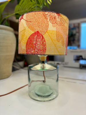 32cm Recycled Glass Table Lamp with Brass Fittings