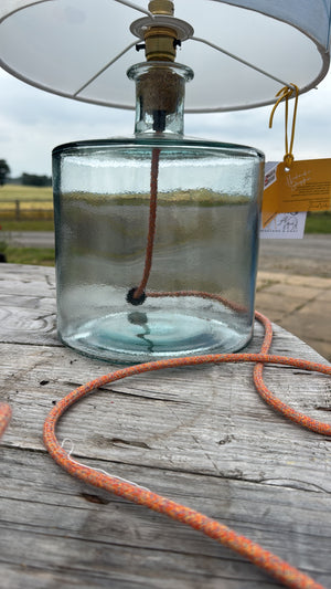32cm Recycled Glass Table Lamp with Brass Fittings