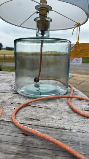 32cm Recycled Glass Table Lamp with Brass Fittings
