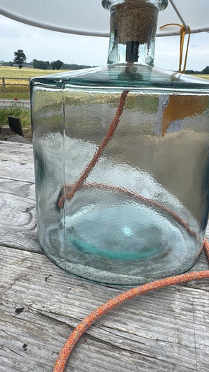 32cm Recycled Glass Table Lamp with Brass Fittings