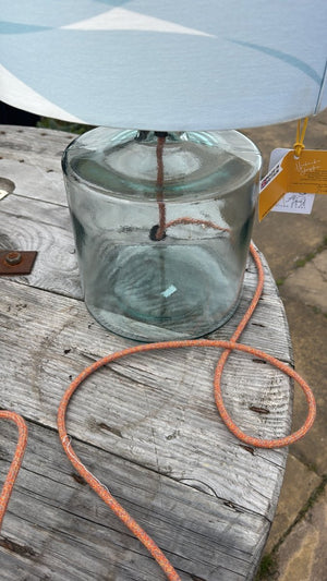 32cm Recycled Glass Table Lamp with Brass Fittings