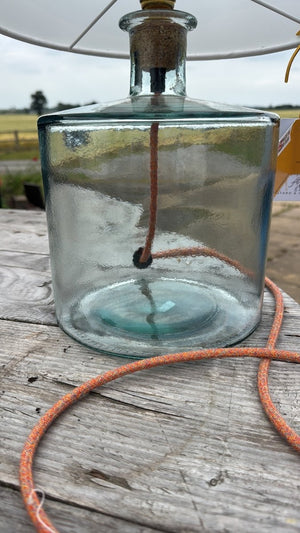 32cm Recycled Glass Table Lamp with Brass Fittings