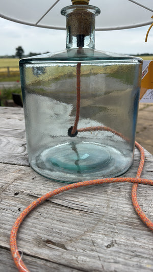 32cm Recycled Glass Table Lamp with Brass Fittings