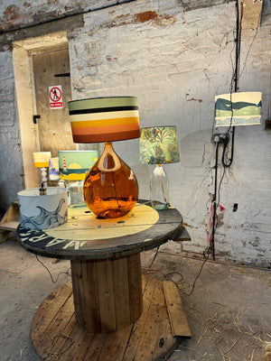 Amber Recycled Glass Lamp 62cm