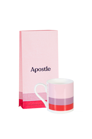 Apostle Coffee 225g Box & Mustard & Gray Shropshire Hills Mug (Red)