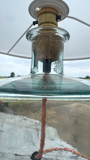 32cm Recycled Glass Table Lamp with Brass Fittings