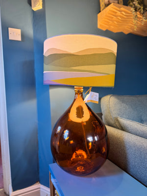 Amber Recycled Glass Lamp 62cm