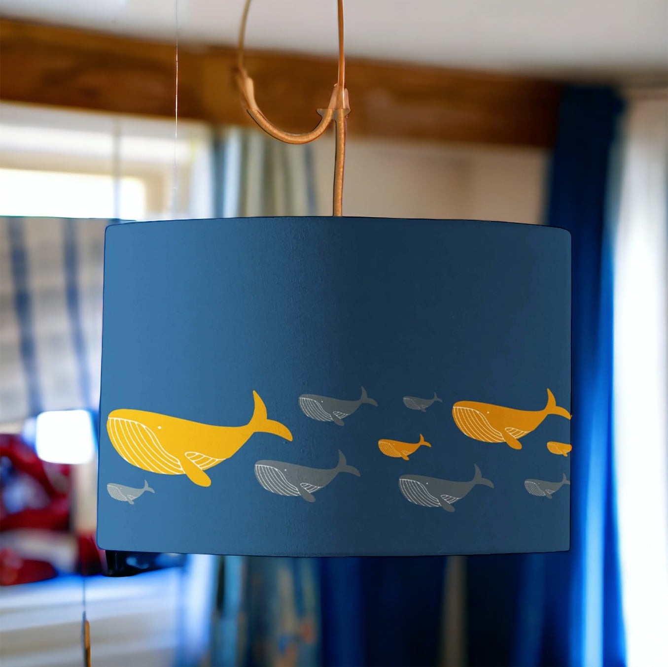 Whale Family Blue Lamp Shade