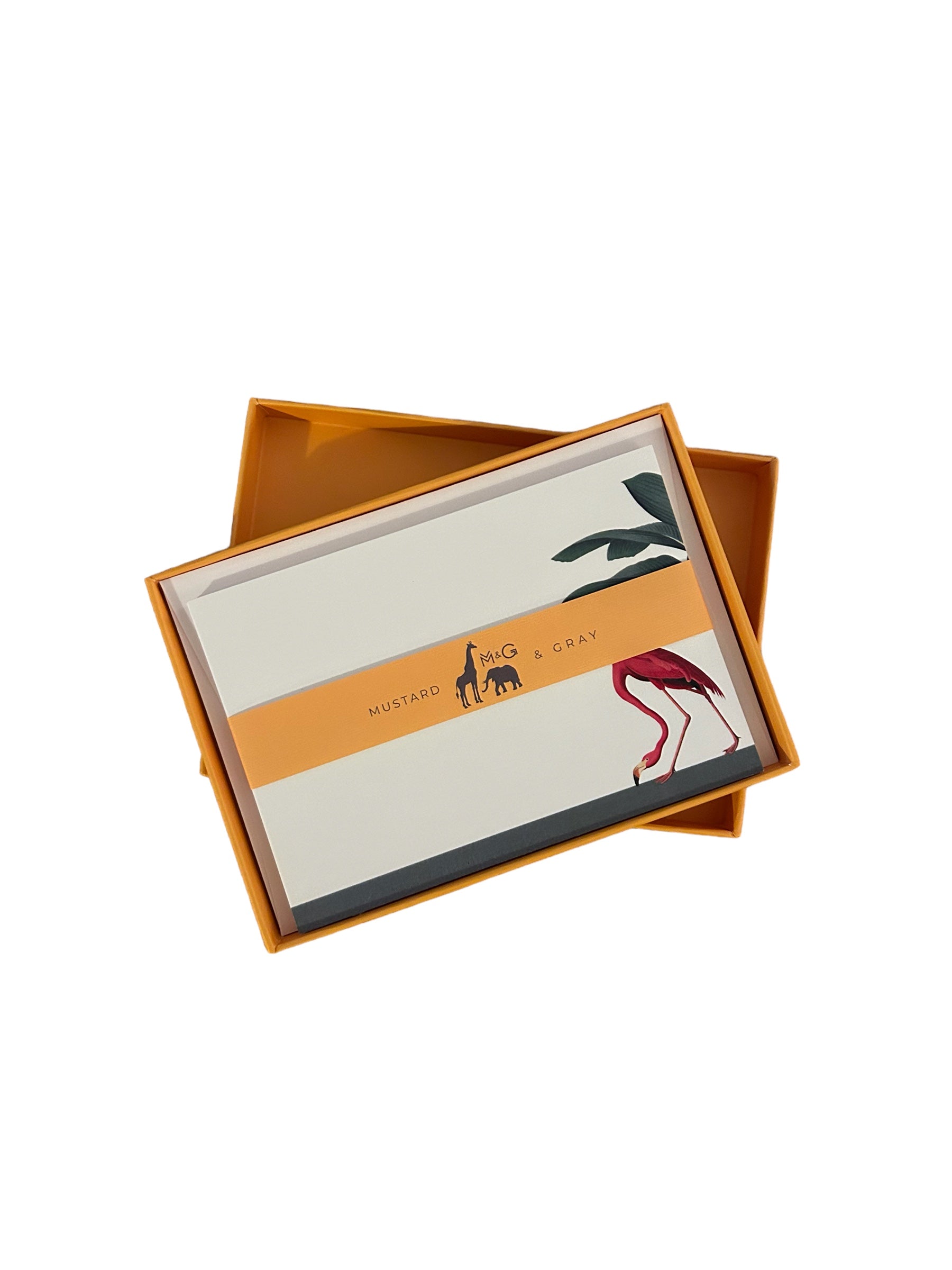 Darwin's Menagerie "Foraging Flamingo" Notecard Set with Laid Envelopes