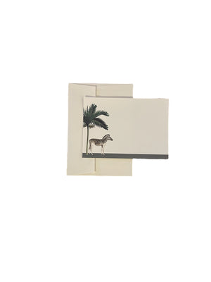 Darwin's Menagerie "Hasty Elephant Placid Zebra" Notecard Set with Laid Envelopes