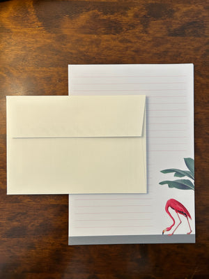Darwin's Menagerie Foraging Flamingo Lined Writing Paper Compendium