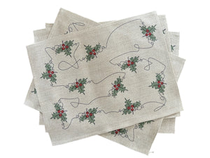 Ink and Hue Holly Placemats (Set of Four)