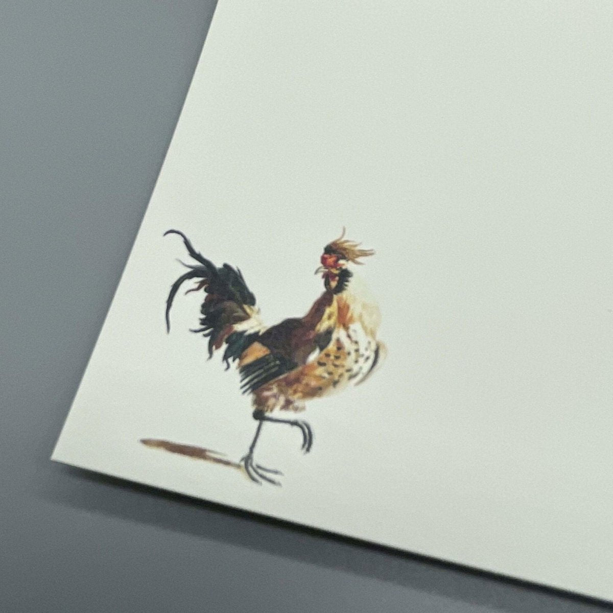 A Very Game Bird Notecard Set with Lined Envelopes - Mustard and Gray Ltd