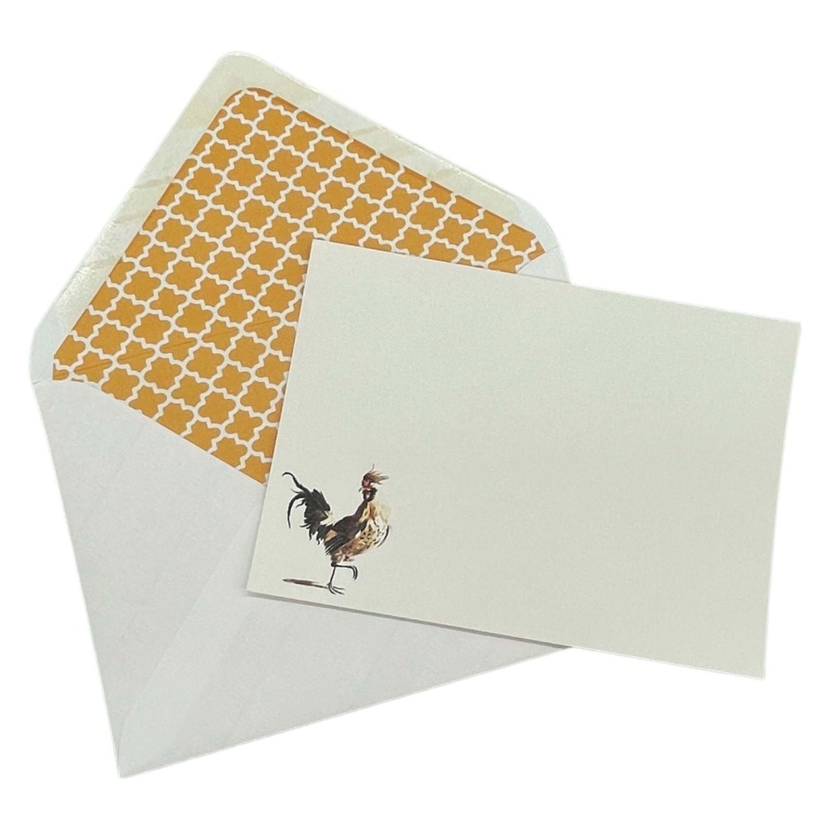 A Very Game Bird Notecard Set with Lined Envelopes - Mustard and Gray Ltd