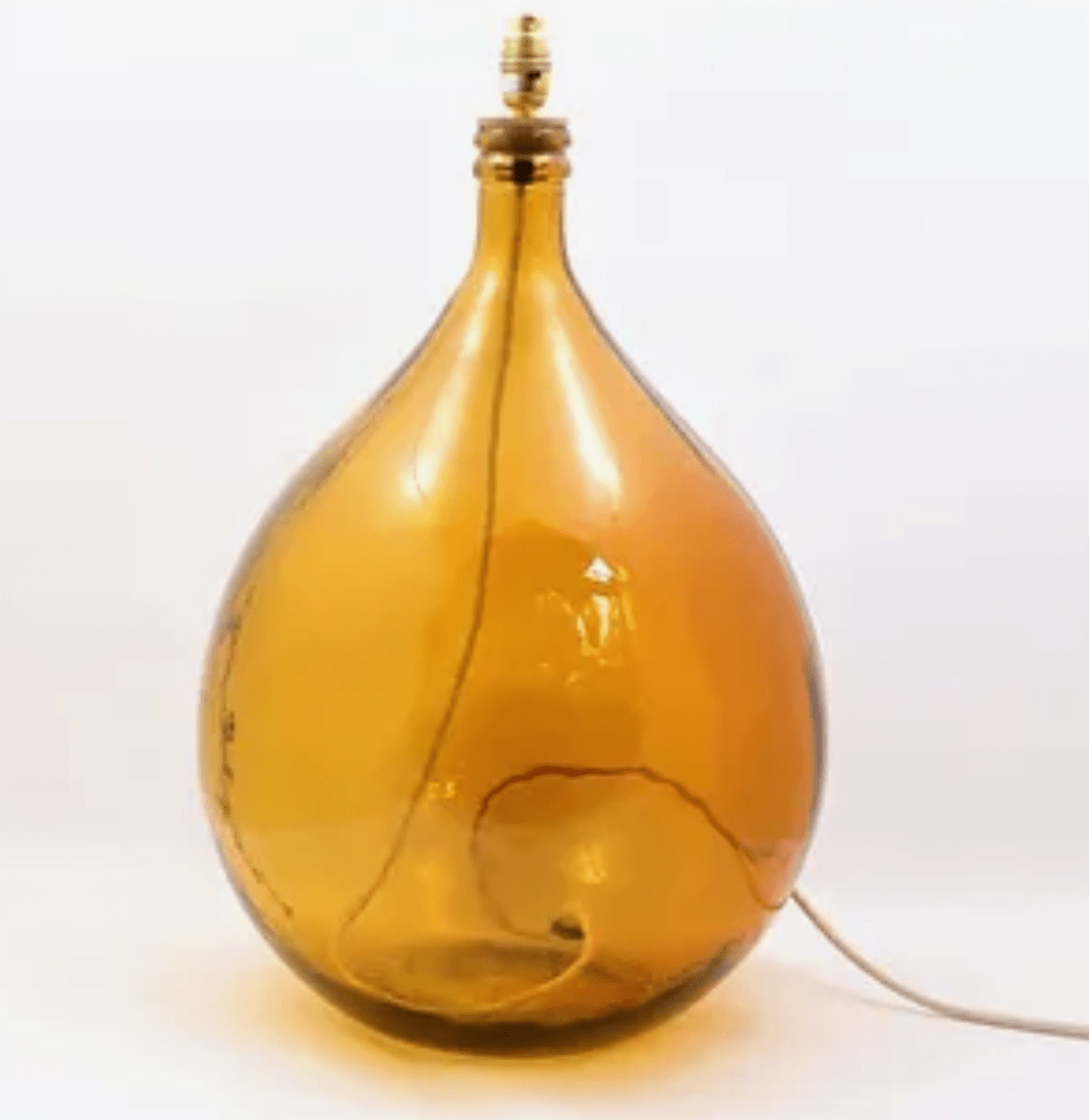 Amber Recycled Glass Lamp 62cm