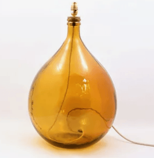 Amber Recycled Glass Lamp 62cm