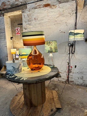 Amber Recycled Glass Lamp 62cm