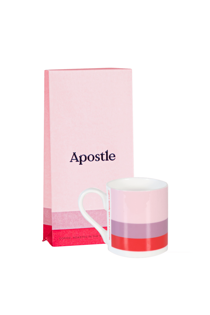 Apostle Coffee 225g Box & Mustard & Gray Shropshire Hills Mug (Red) - Mustard and Gray Ltd