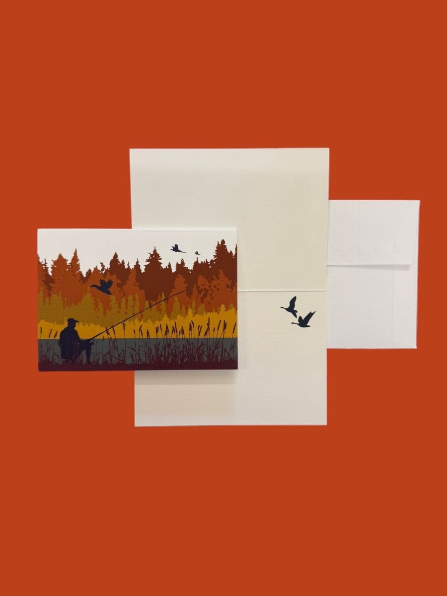 Autumn Coarse Fishing Greetings Card with Lined Envelope