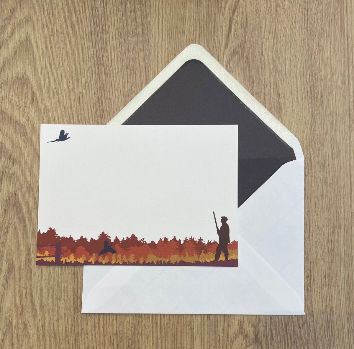 Autumn Shoot Notecard Set with Lined Envelopes - Mustard and Gray Ltd
