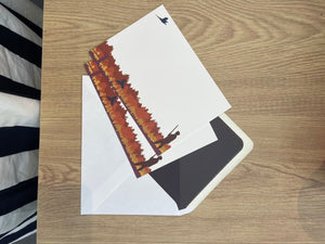 Autumn Shoot Notecard Set with Lined Envelopes - Mustard and Gray Ltd