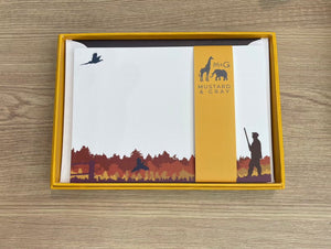 Autumn Shoot Notecard Set with Lined Envelopes - Mustard and Gray Ltd