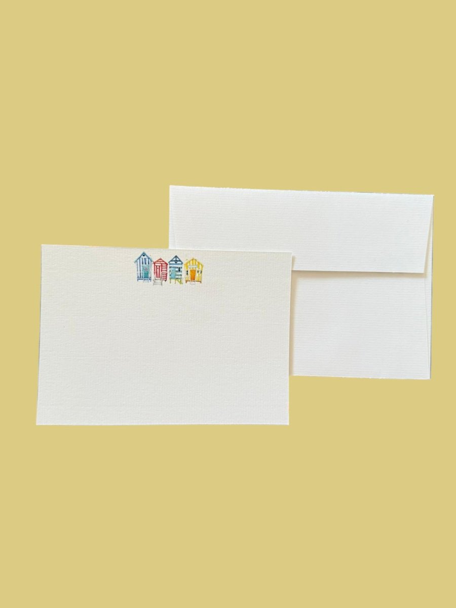 Beach Hut Notecard Set with Laid Envelopes