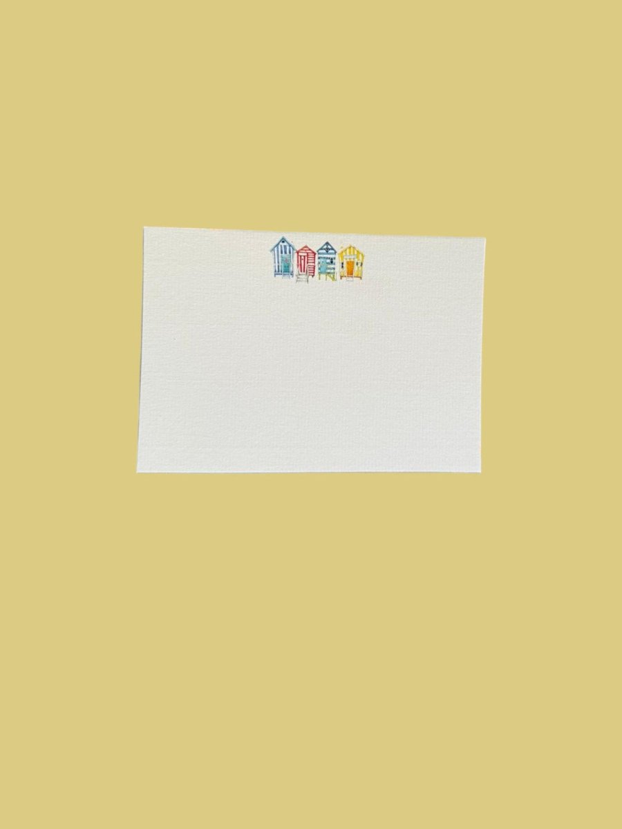 Beach Hut Notecard Set with Laid Envelopes