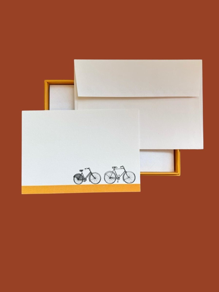 Bicycle Trail Couple Notecard Set with Lined Envelopes