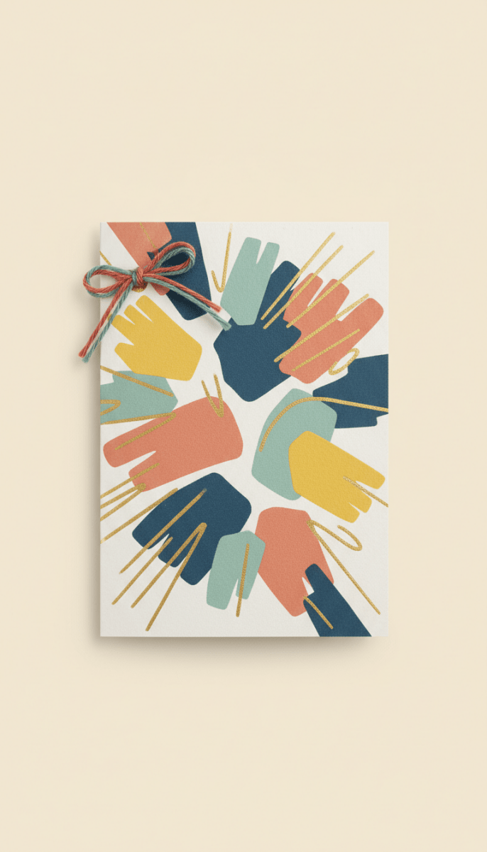 Birthday burst card with gold ink