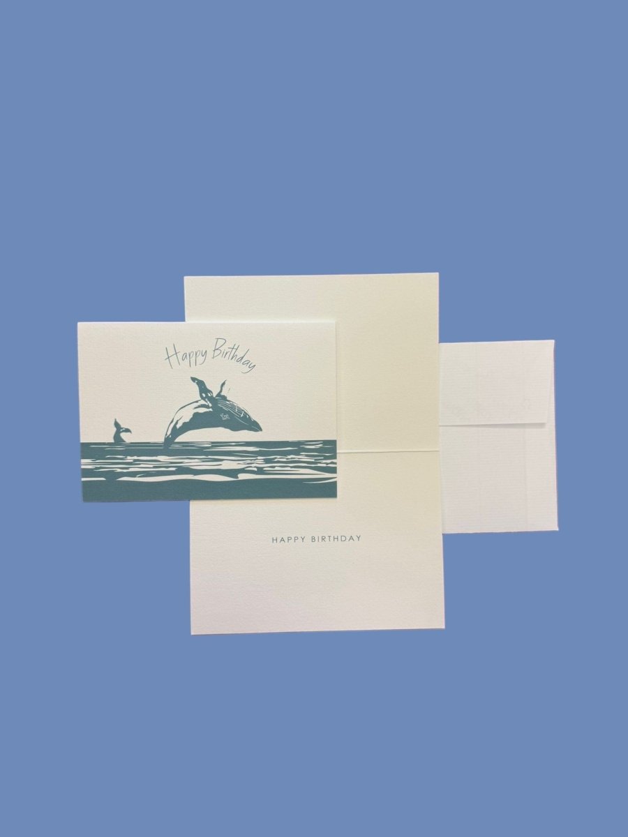 Breaching Whale Birthday Card