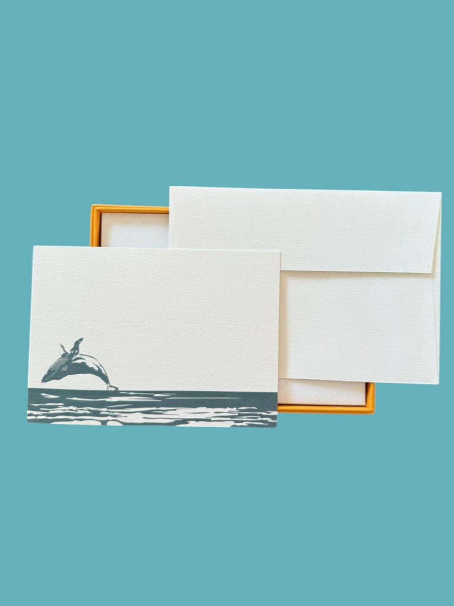 Breaching Whale Notecard Set with Laid Envelopes