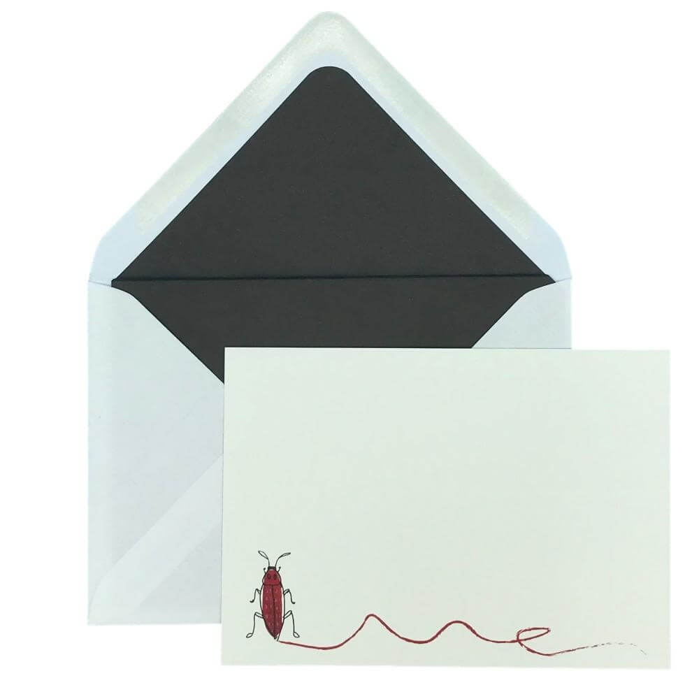 Buggy Scribble Notecard Set with Lined Envelopes - Mustard and Gray Ltd