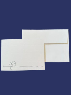 Cat Line with Laid Envelopes