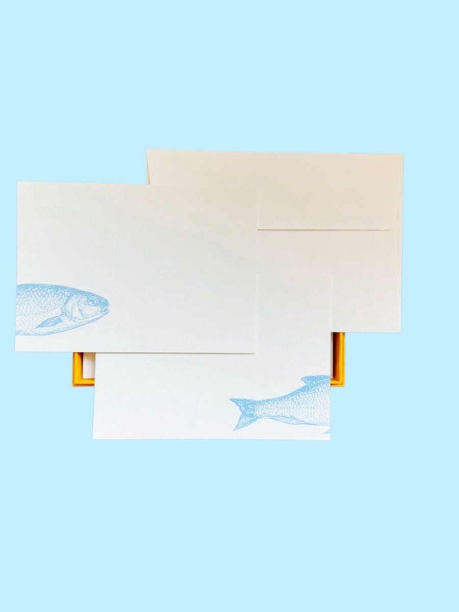 Catch of the Day Bluefish Notecard Set with Laid Envelopes