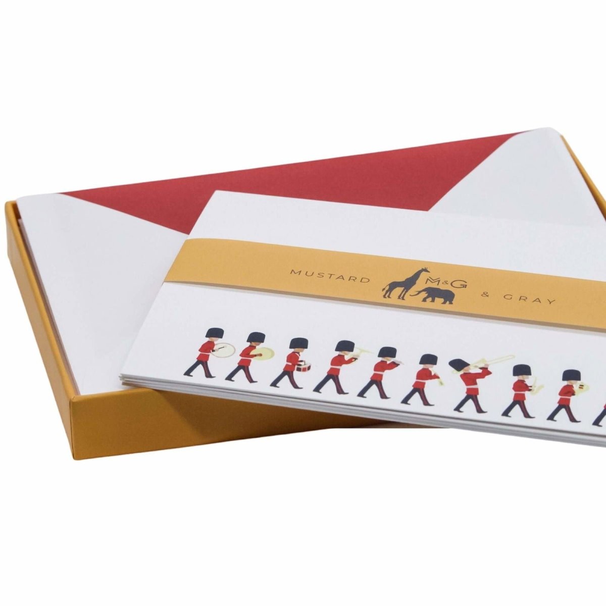 Changing of the Guard Notecard Set with Lined Envelopes - Mustard and Gray Ltd