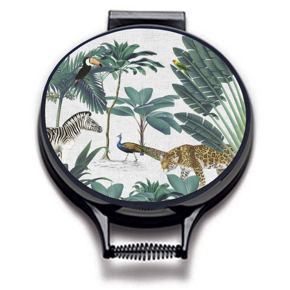 Darwin's Menagerie Circular Hob Covers - Mustard and Gray Ltd
