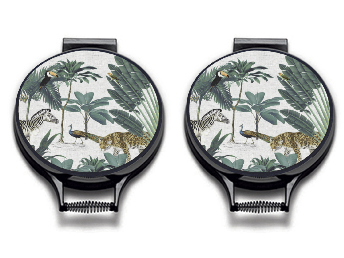 Darwin's Menagerie Circular Hob Covers - Mustard and Gray Ltd