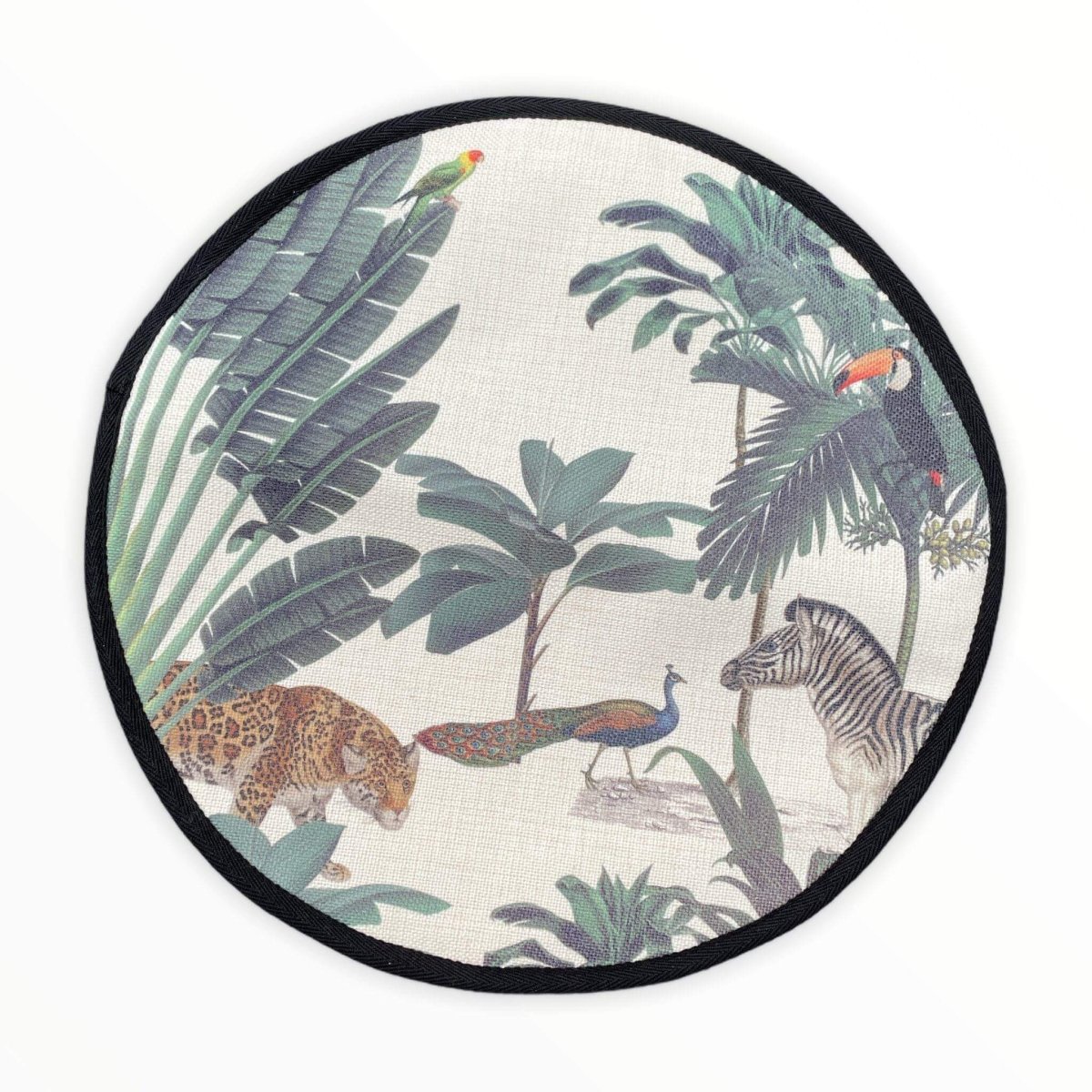 Darwin's Menagerie Circular Hob Covers - Mustard and Gray Ltd