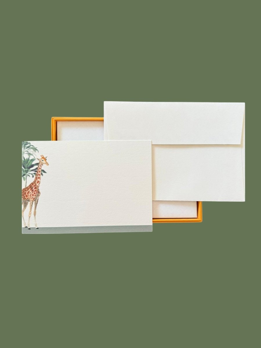 Darwin's Menagerie "Grand Giraffe" Notecard Set with Laid Envelopes