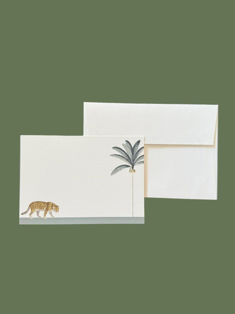 Darwin's Menagerie "Prowling Leopard" Notecard Set with Laid Envelopes