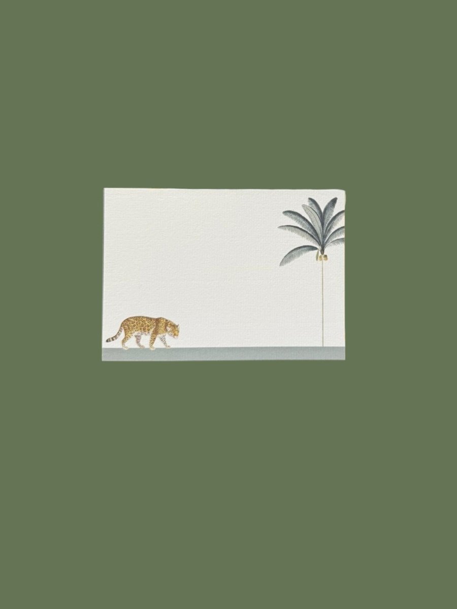 Darwin's Menagerie "Prowling Leopard" Notecard Set with Laid Envelopes