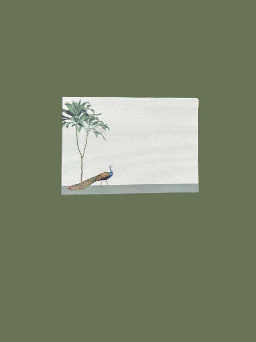 Darwin's Menagerie "Strutting Peacock" Notecard Set with Laid Envelopes