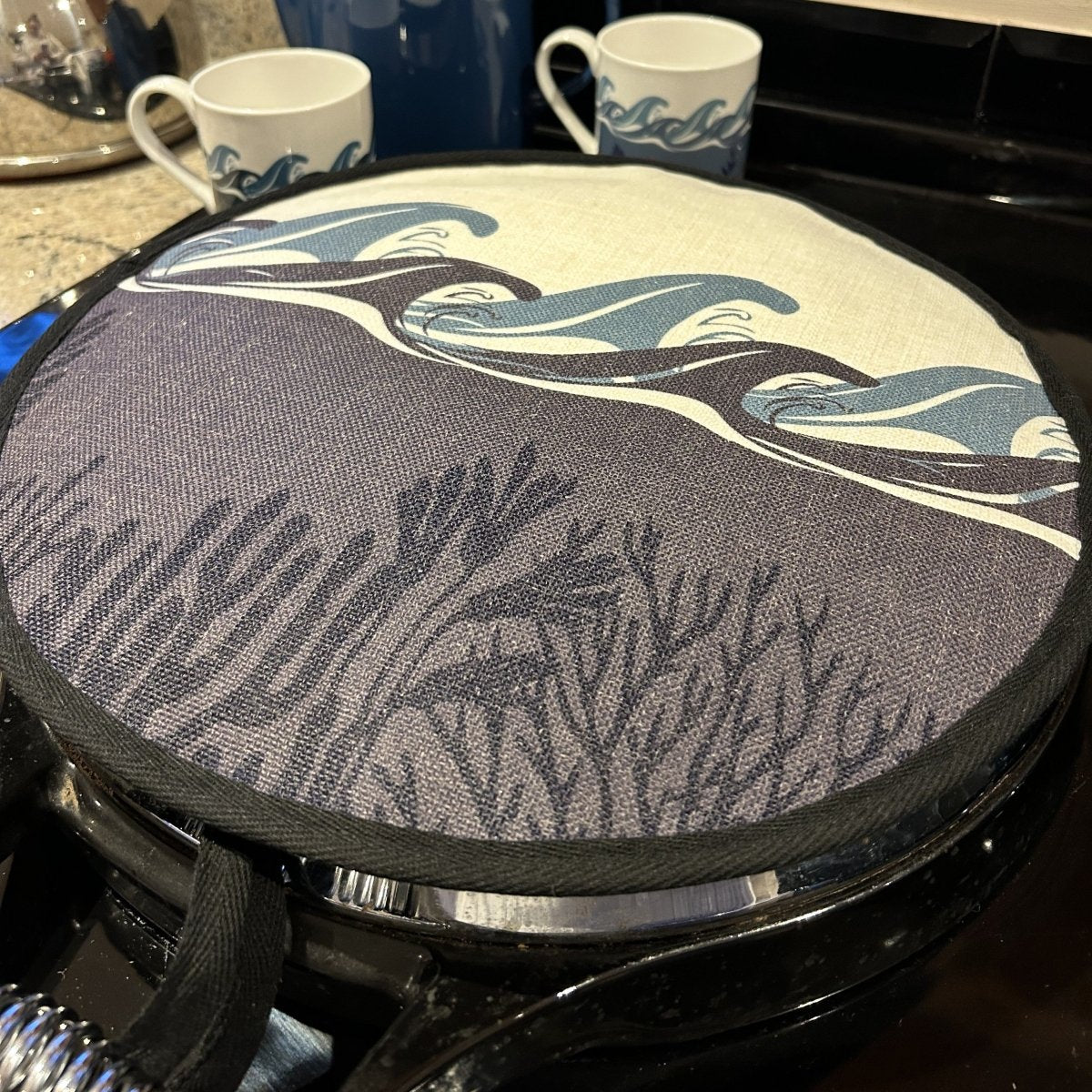 Deep Blue Sea Circular Hob Covers - Night - Mustard and Gray Ltd