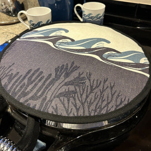 Deep Blue Sea Circular Hob Covers - Night - Mustard and Gray Ltd