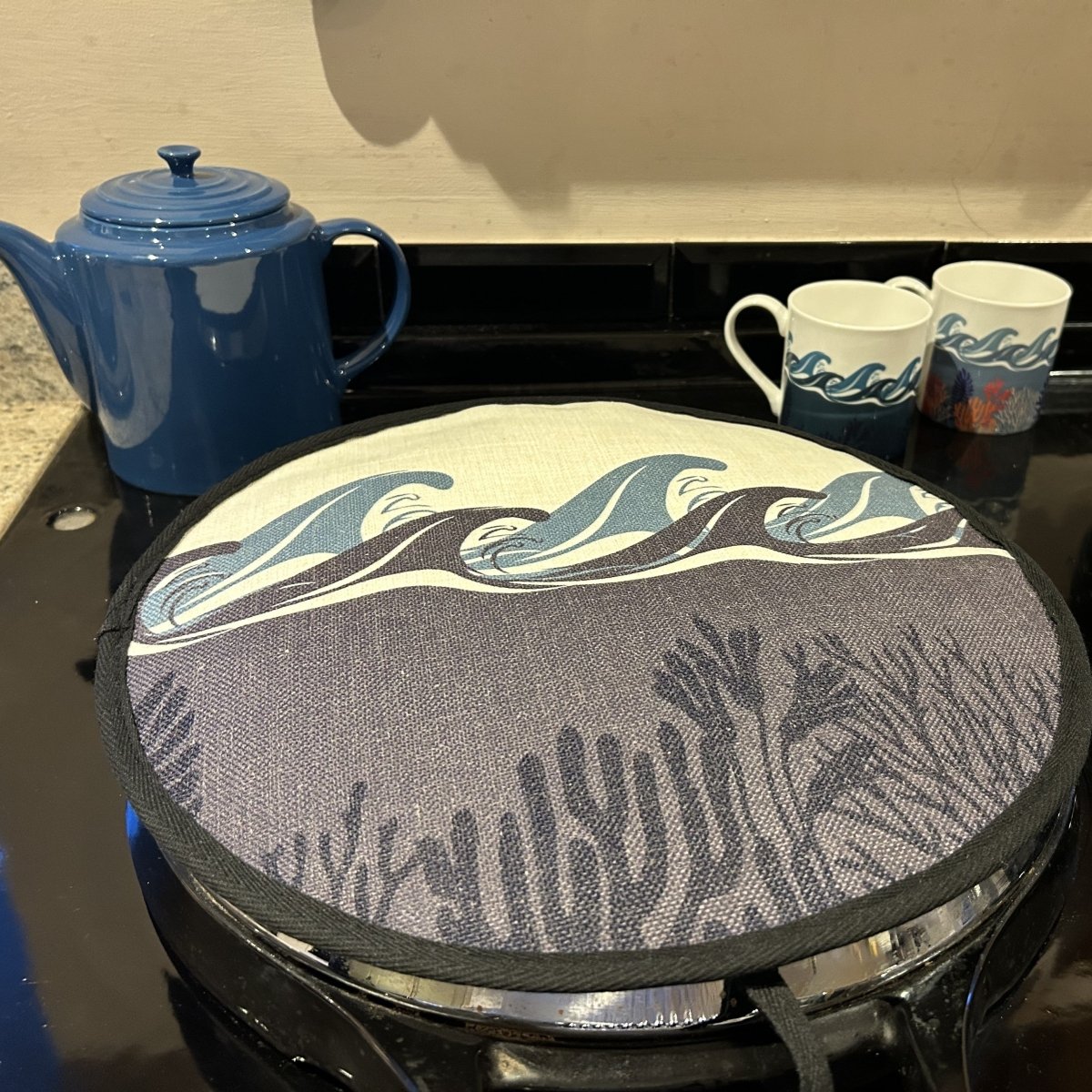 Deep Blue Sea Circular Hob Covers - Night - Mustard and Gray Ltd
